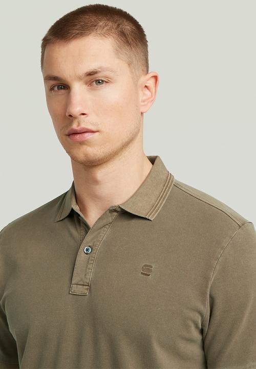 G-STAR - Dunda Overdyed Slim Polo S\S - Desert Palm Gd