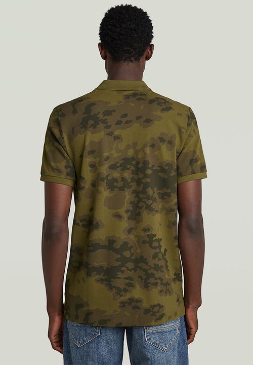 G-STAR - Dunda Slim Ao Polo S\S - Dark Olive Forest Camo