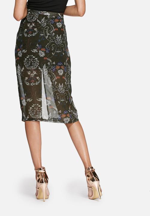 Glamorous - Floral pencil skirt 