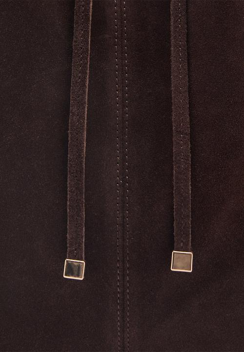 MANGO - Curry tote bag - dark brown