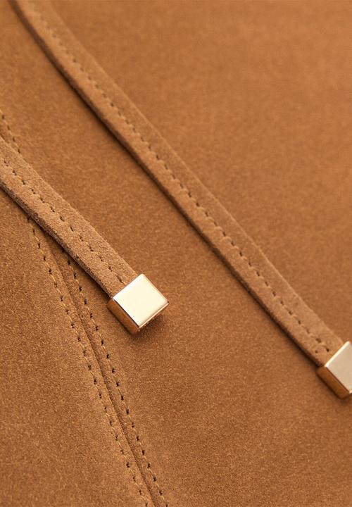 MANGO - Curry tote bag - medium brown
