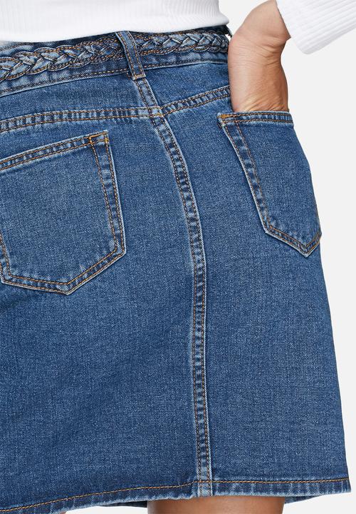 Glamorous - Denim embroidered pencil skirt 