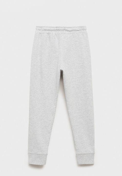 MANGO - Drawstring jogger pants - grey