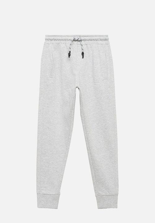 MANGO - Drawstring jogger pants - grey