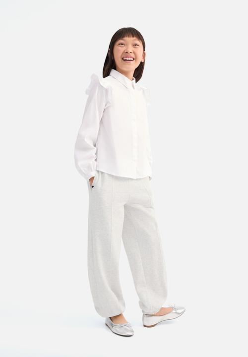 MANGO - Joggers with elastic waist -grey