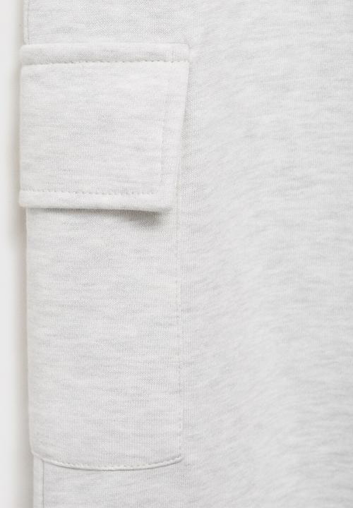 MANGO - Cargo pants - light grey denim