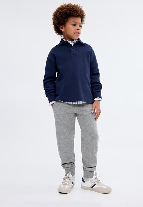 MANGO - Pique jogger trousers - grey