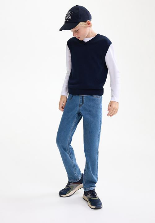 MANGO - Jeans Comfy - Open Blue