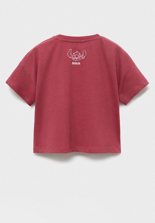 MANGO - T-shirt stilove - dark red