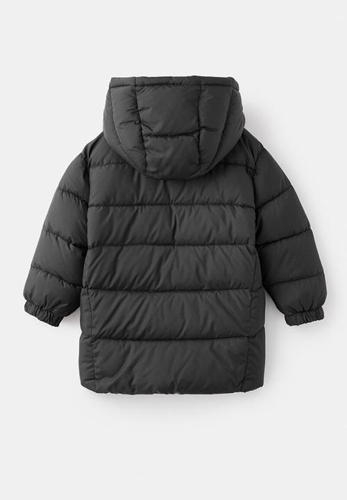 MANGO - Hooded liner quilted  puffer - black