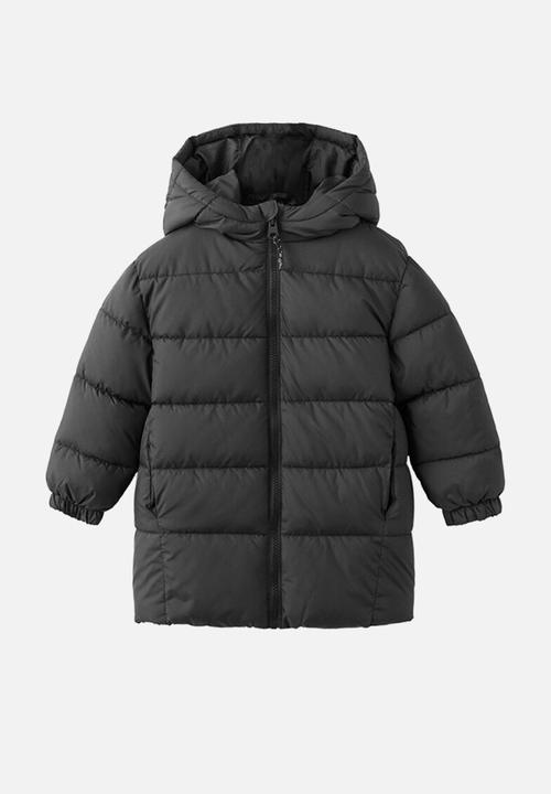 MANGO - Hooded liner quilted  puffer - black