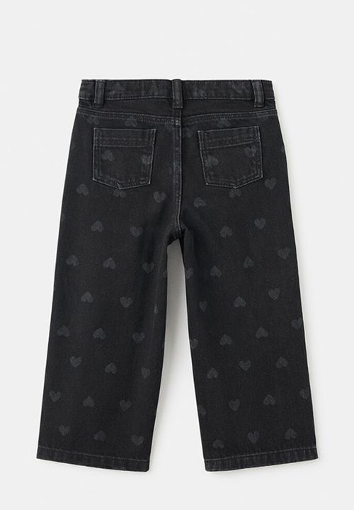 MANGO - Straight Jean to Hearts -black denim 