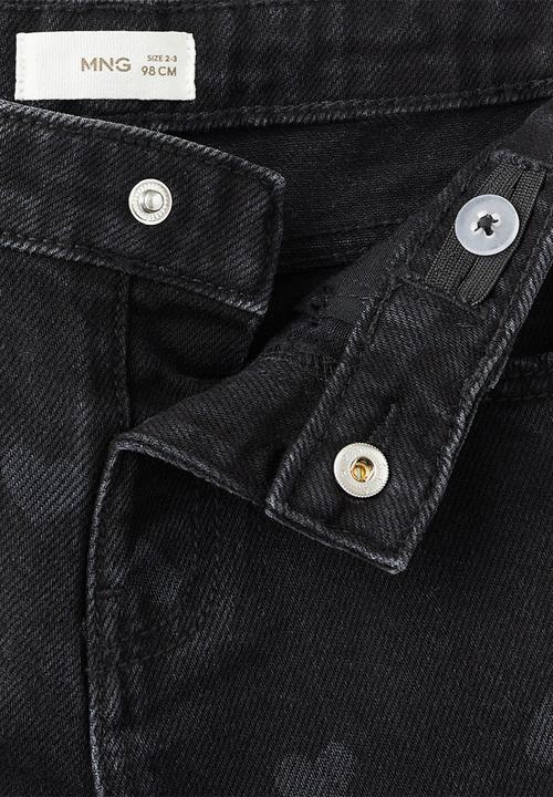 MANGO - Straight Jean to Hearts -black denim 
