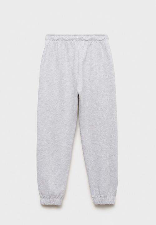 MANGO - Cotton joggers with elastic waist - grey