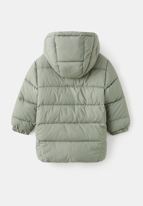 MANGO - Hooded liner quilted  puffer - Light/Pastel Green