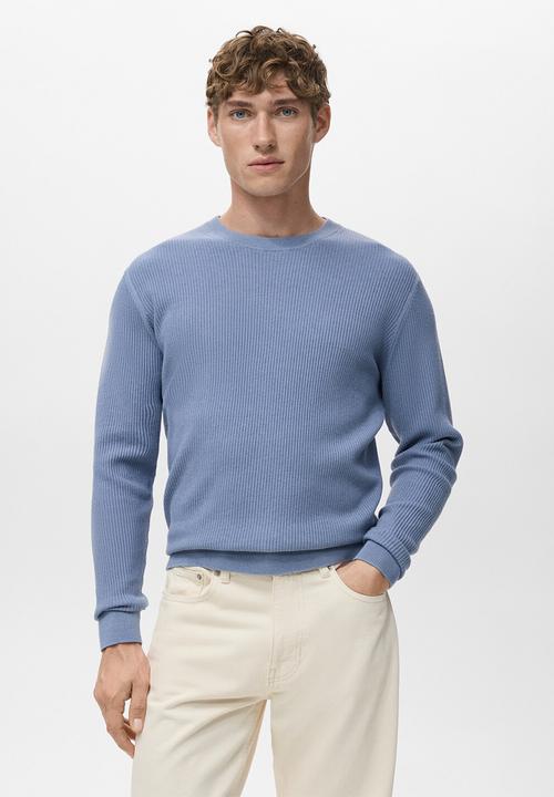 MANGO - Jersey Antigua - Whitish-Blue