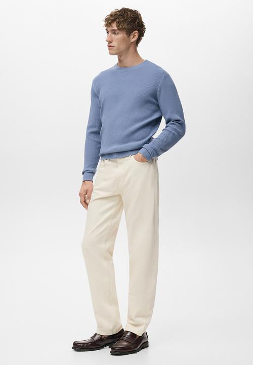 MANGO - Jersey Antigua - Whitish-Blue