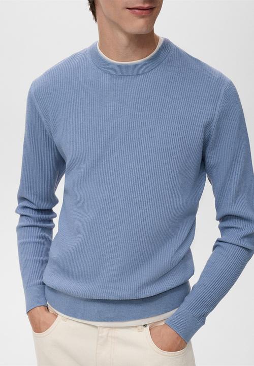 MANGO - Jersey Antigua - Whitish-Blue