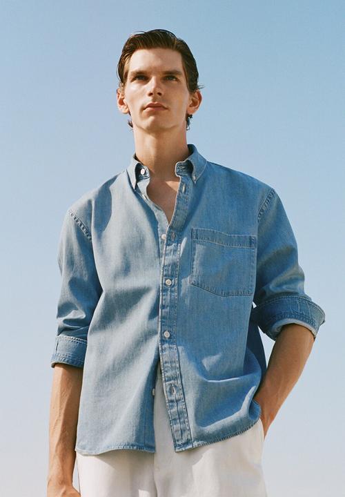 MANGO - Camisa Marzio - Light Denim Blue