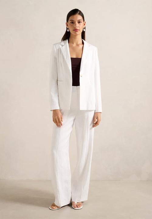 Posey Linen Wide Leg Pants - white