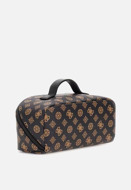 GUESS - Wilder lrg cosmetic travel bag - brown & black