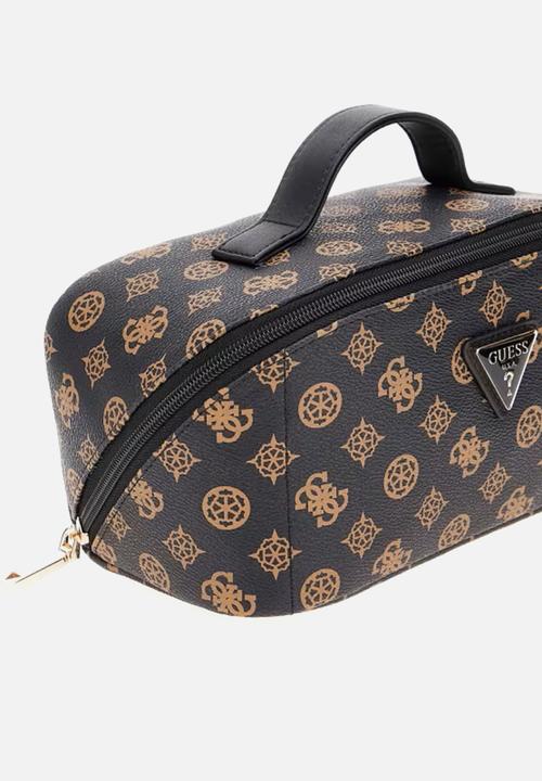 GUESS - Wilder lrg cosmetic travel bag - brown & black