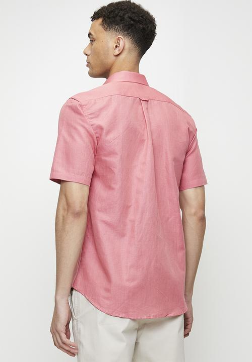 Ben Sherman - Cotton Linen Shirt S/S - Salmon 40