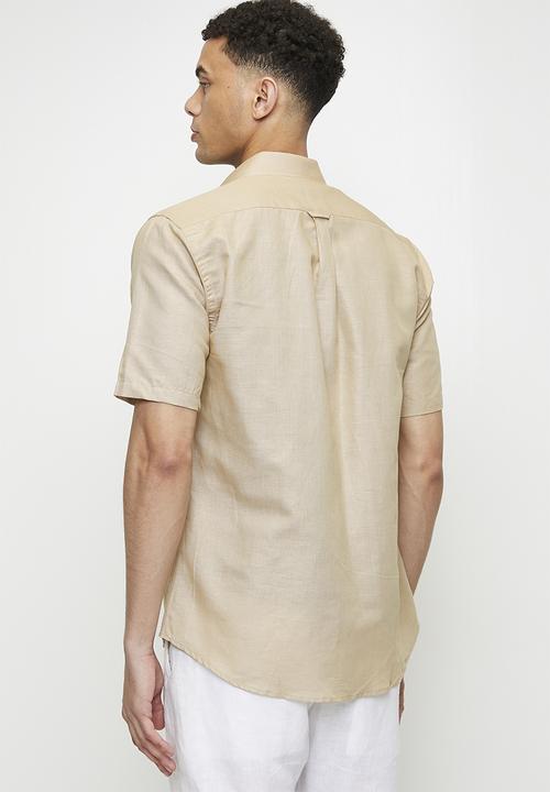 Ben Sherman - Cotton Linen Shirt S/S - Sand 23