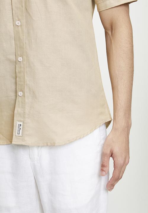 Ben Sherman - Cotton Linen Shirt S/S - Sand 23