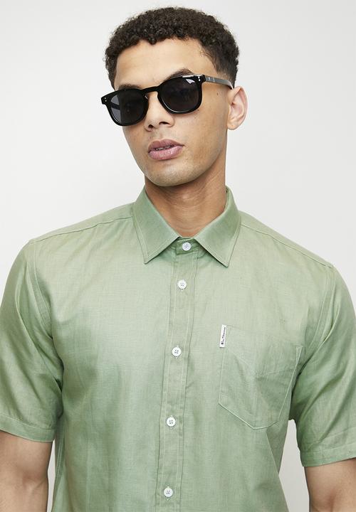 Ben Sherman - Cotton Linen Shirt S/S - Rich Fern