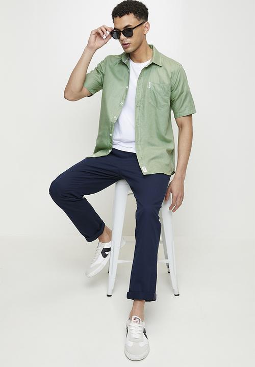 Ben Sherman - Cotton Linen Shirt S/S - Rich Fern