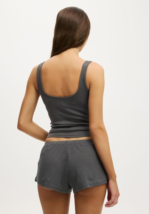 Cotton On - 90s Rib Short - Washed Black
