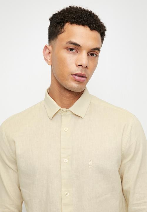 POLO - LEX Ss Plain Linen Shirt - Birch