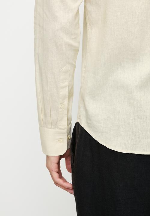 POLO - LEX Ss Plain Linen Shirt - Birch
