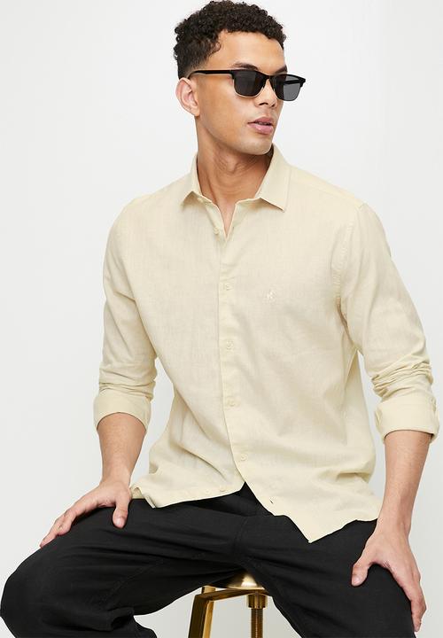 POLO - LEX Ss Plain Linen Shirt - Birch