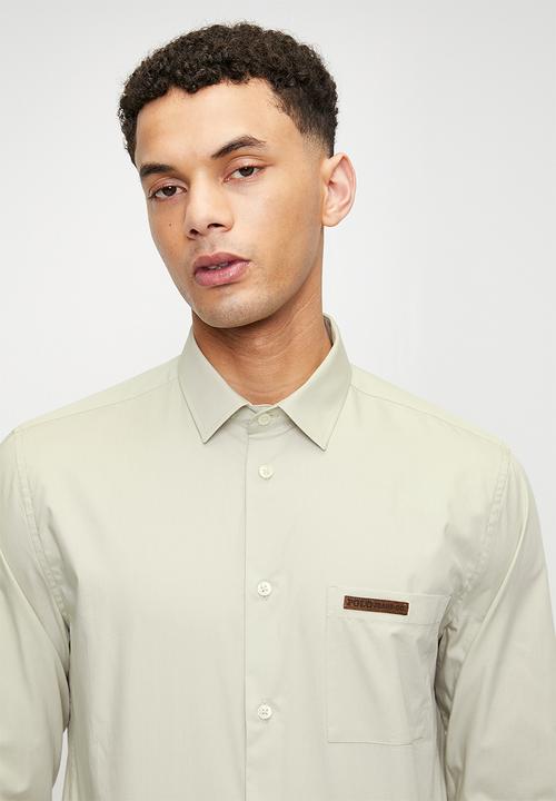 POLO - FULU PJC Poplin Ls Shirt - Stone