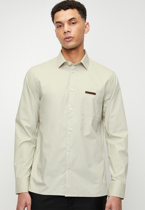 POLO - FULU PJC Poplin Ls Shirt - Stone