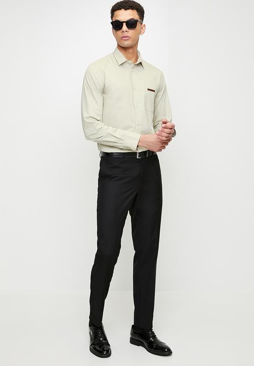 POLO - FULU PJC Poplin Ls Shirt - Stone