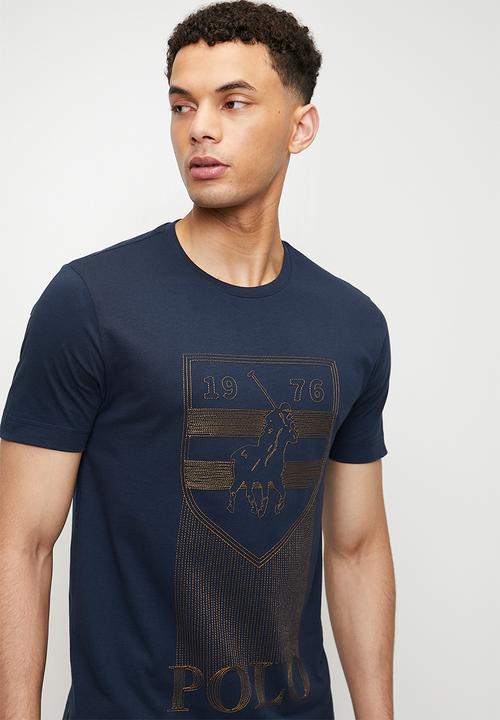POLO - WYATT Logo Embroidered Ss T-Shirt - Navy
