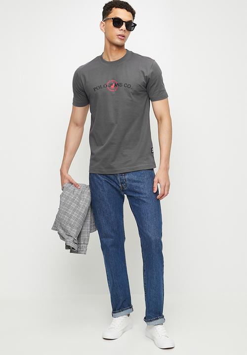 POLO - MTHO  PJC Ss Puff Logo Tee - Charcoal