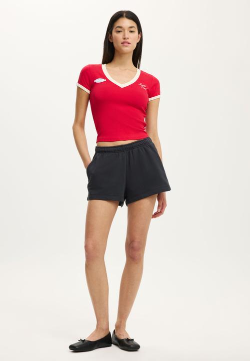 Cotton On - Fleece sweatshort - asphalt black