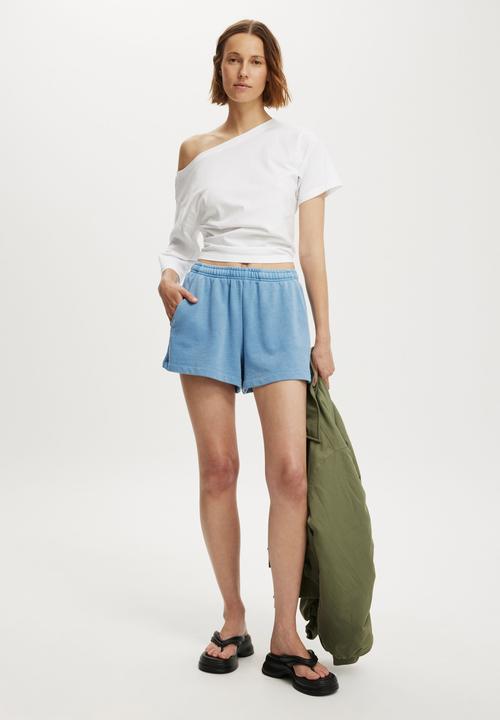 Cotton On - Fleece sweatshort - washed cosmic star