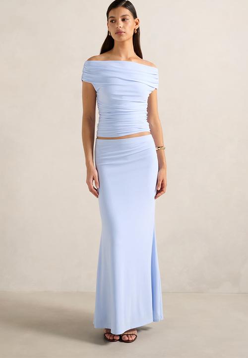 Forever New - Mimi flute maxi skirt - sky blue co-ord b