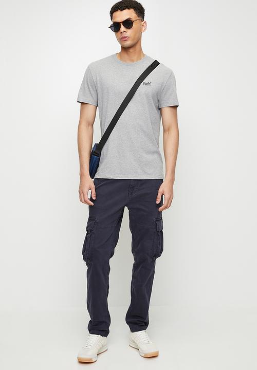 Superdry. - Essential logo emb tee - grey 