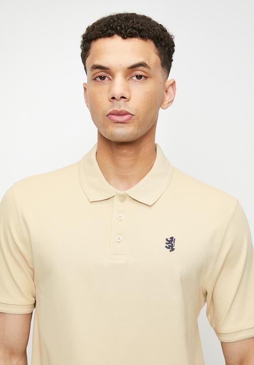 Pringle of Scotland - Austyn  pique golfer - biscuit