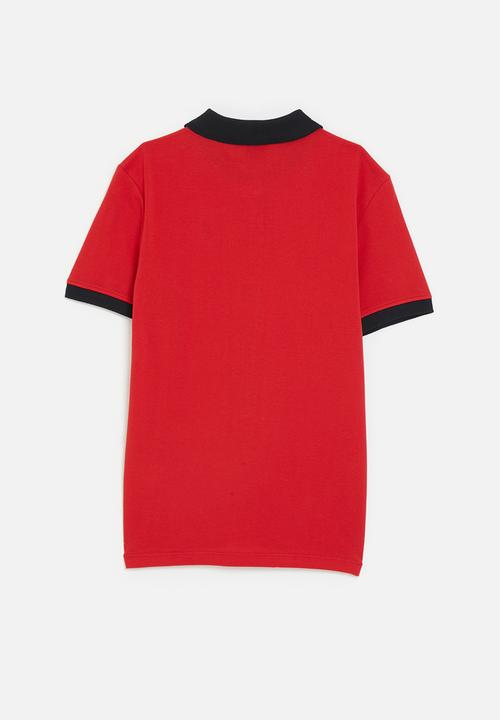 POLO - Boys dawson quarter zip short sleeve golfer - samba red
