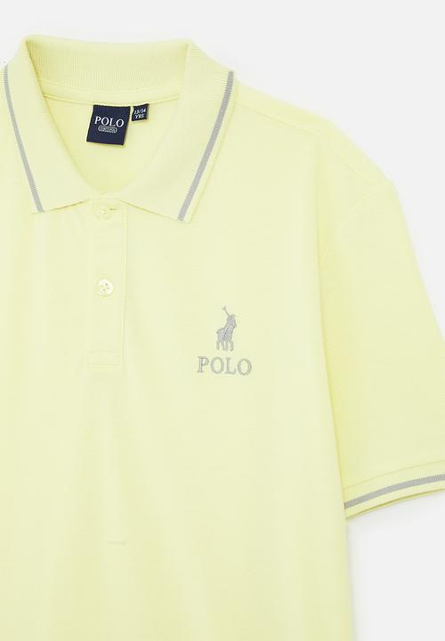 POLO - Boys rory embroidered short sleeve golfer - soft yellow