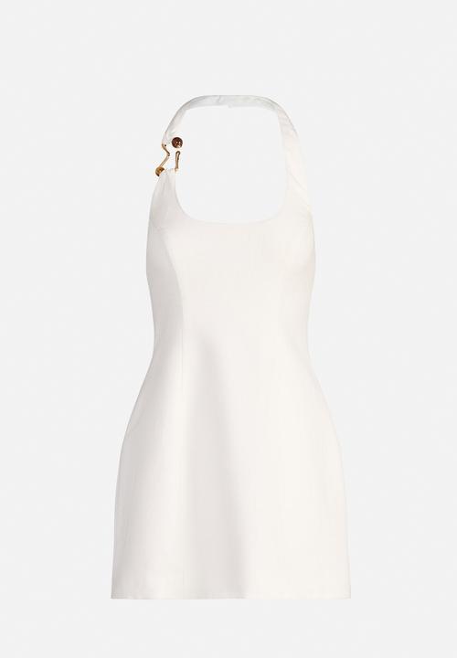 Forever New - Tash Hardware Halter Linen Mini Dress