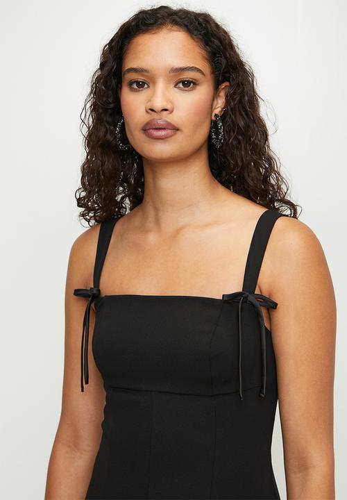 SISSY BOY - Mini Dress With Straight Neckline And Bow Details - Black