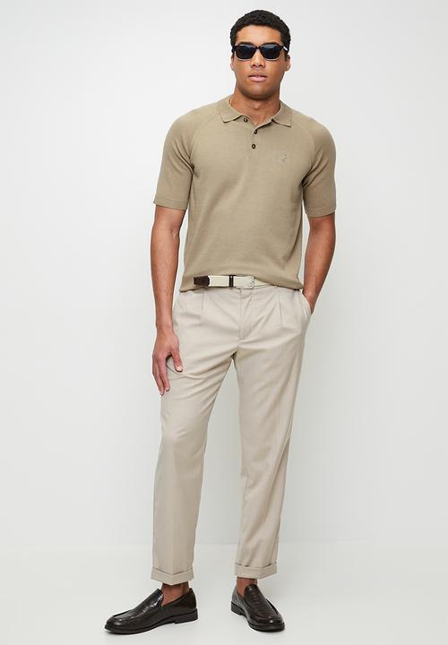 POLO - KEVIN Knitted Golfer - Camel